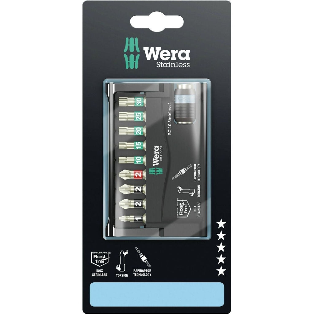 Wera Bit-Check 10 Stainless 1 SB, 10-Pieces