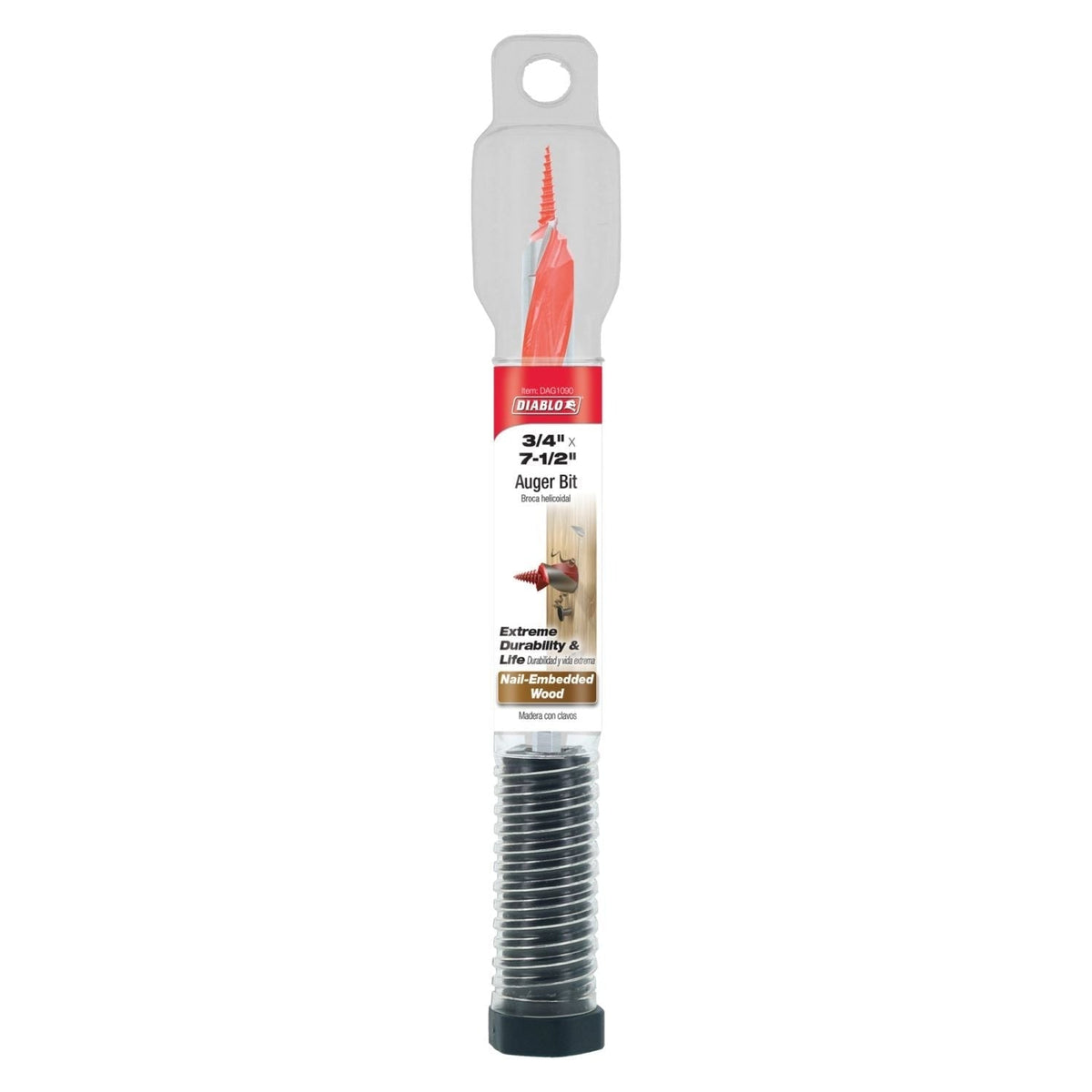 Diablo DAG1090 3/4-in. x 7-1/2-in. Auger Bit for Wood & Nail-Embedded Wood