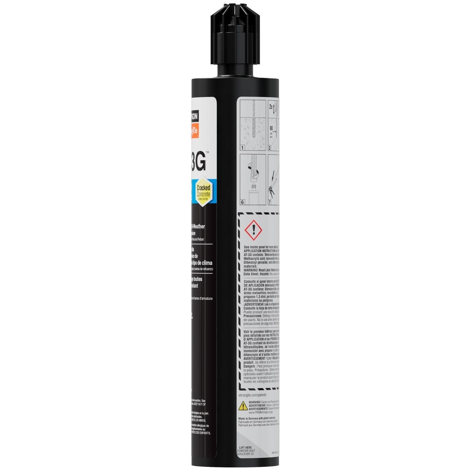 Simpson Strong-Tie AT3G10 AT-3G 9.5-oz. High-Strength Acrylic Anchoring Adhesive Cartridge w/ Nozzle