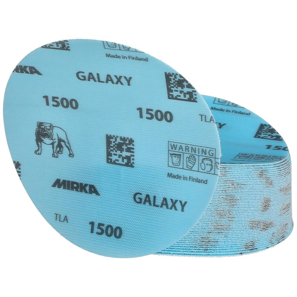 Mirka Galaxy 5-in. 1500 Grit Hook and Loop Sanding Discs, 50-Pack, No-Hole for Random Orbital Sanders (FY-612-1500)