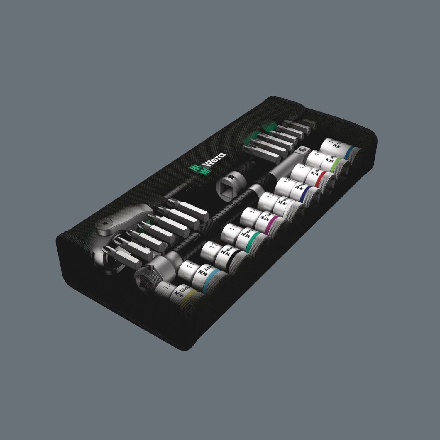 Wera 8100 Sc 6 Zyklop Speed Ratchet Set, 1/2-in. Drive, Metric, 28-Pieces