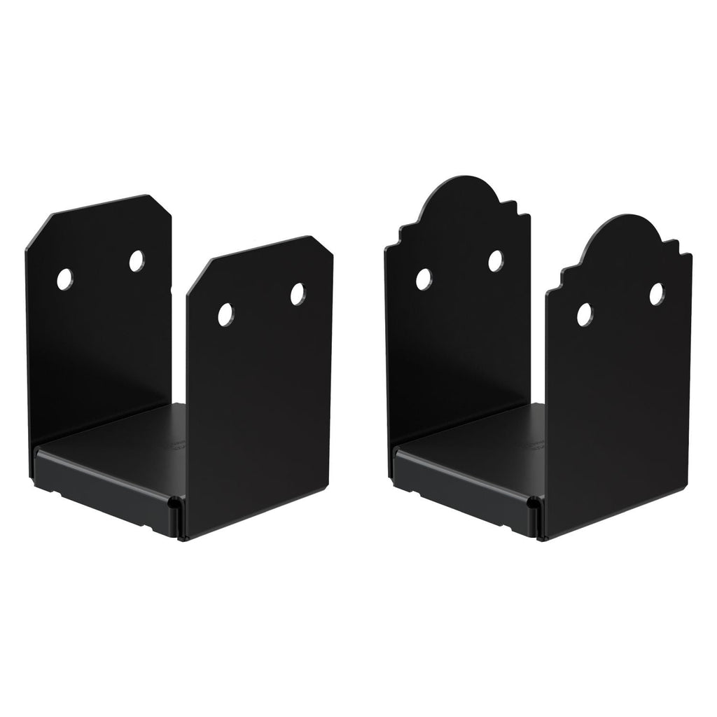 Simpson Strong-Tie Outdoor Accents Mission Collection ZMAX, Black Powder-Coated Post Base for 6x6 Rough (APB66R)
