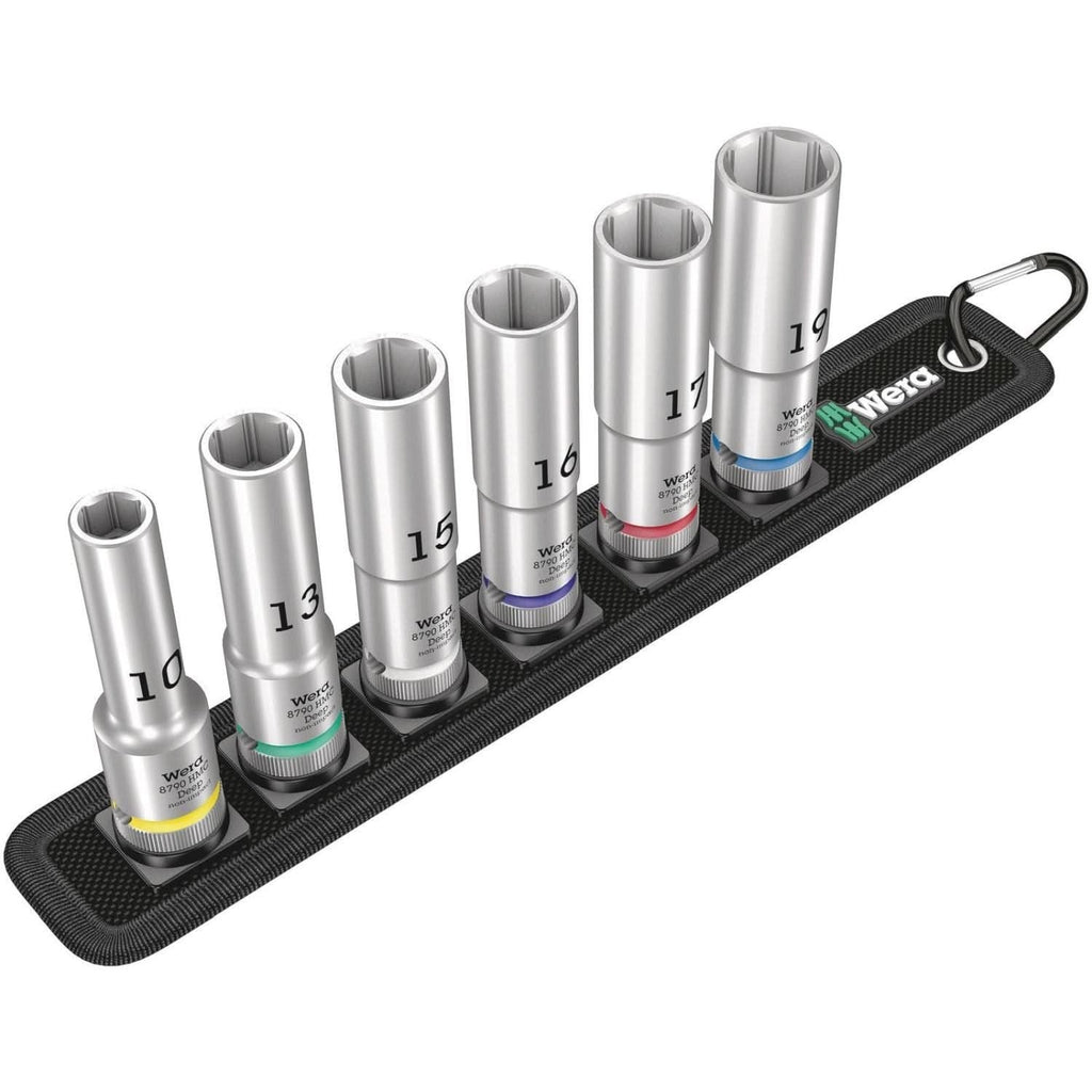 Wera Belt C Deep 1 Socket Set, 1/2-in. Drive, 6-Pieces