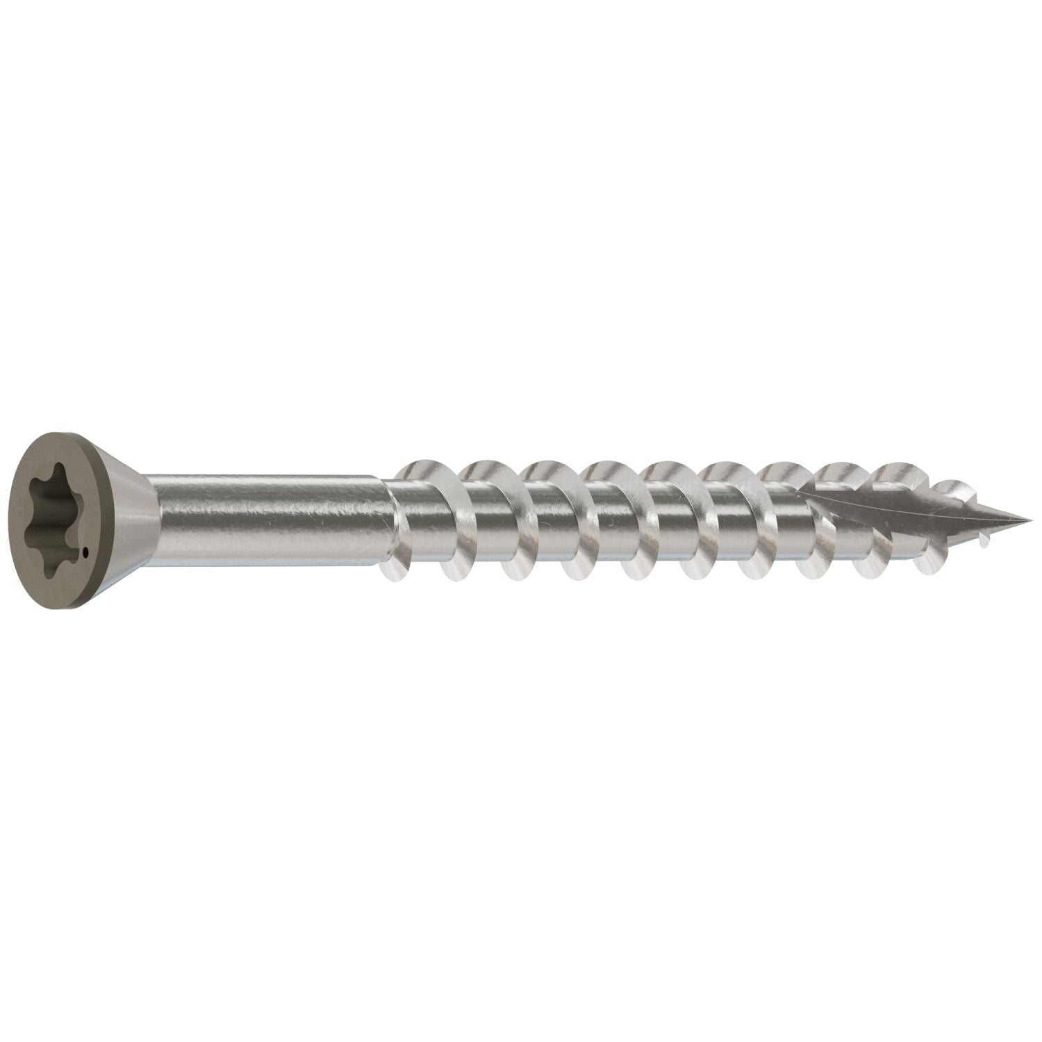 Simpson Strong-Tie T07162FT70GR Trim-Head Screw, 6-Lobe Drive, #7 x 1-5/8-in. T-15 Type 316, Gray, 70-Pack