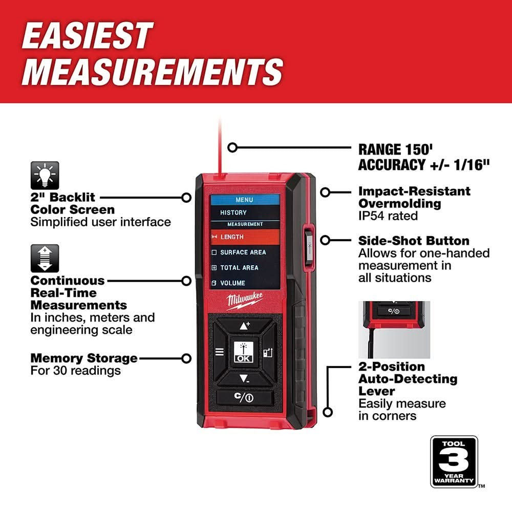 Milwaukee 48-22-9802 150' Laser Distance Meter