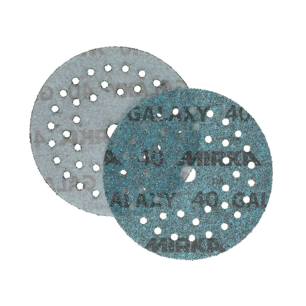 Mirka Galaxy 5-in. 40 Grit Hook and Loop Sanding Discs, 50-Pack Multifit Grip (FY-5MF-040)