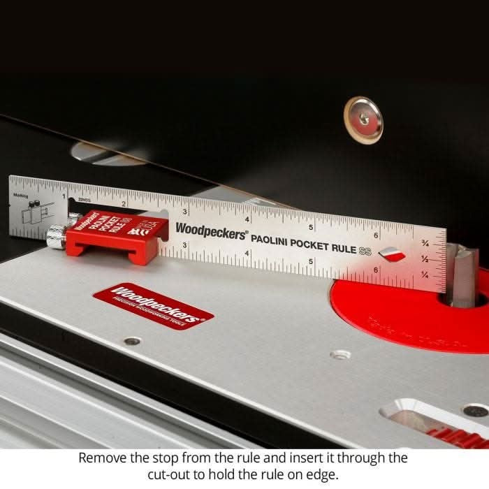 Woodpeckers PPRRI-AC 3-Piece Aluminum Paolini Pocket Rule Set w/ PPR Rack-It, Inch/Metric