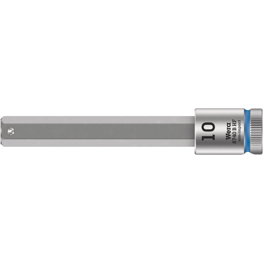 Wera 8740 B Hf Zyklop Bit Socket With Holding Function, 3/8-in. Drive, 10x100-mm.