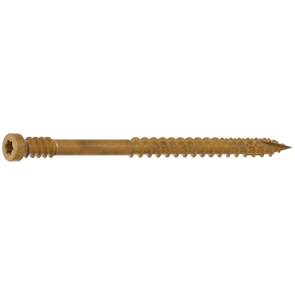 Simpson Strong-Tie FT07212MB Finish Trim Screw, #7 x 2-1/2-in. T10, Trim-Head, Quik Guard, Tan, 1750-Pack