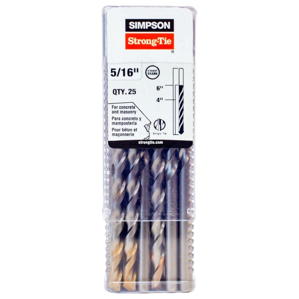 Simpson Strong-Tie MDB03106-R25 5/16-in. x 6-in. Straight Shank Bit, 25-Pack