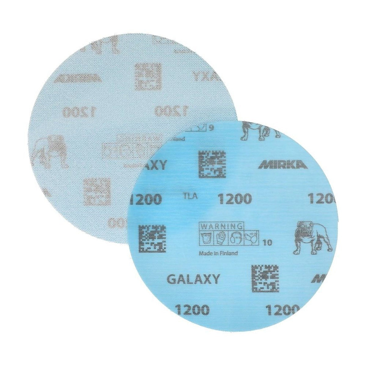 Mirka Galaxy 5-in. 1200 Grit Sanding Disc 50-Pack Hook and Loop, No-Hole (FY-612-1200)