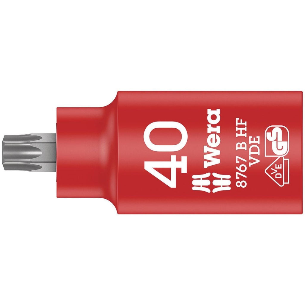 Wera 8767 B VDE Hf Torx Zyklop Bit Socket, Insulated, With Holding Function, 3/8-in. Drive, Torx 40x55-mm.