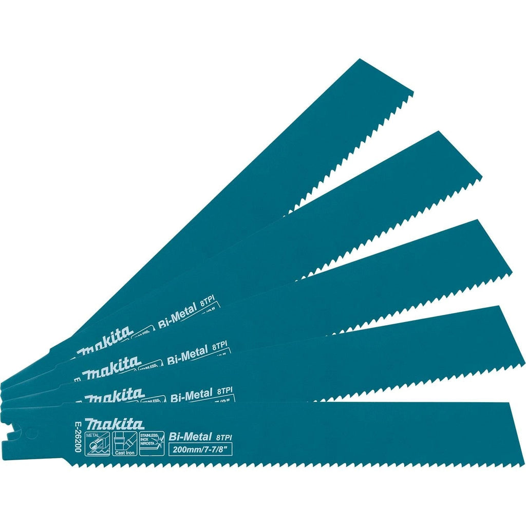 Makita E-26200 7-7/8-in. Metal Pipe Cutting Recipro Saw Blade, 8-TPI, 5-Pack, GRJ03Z