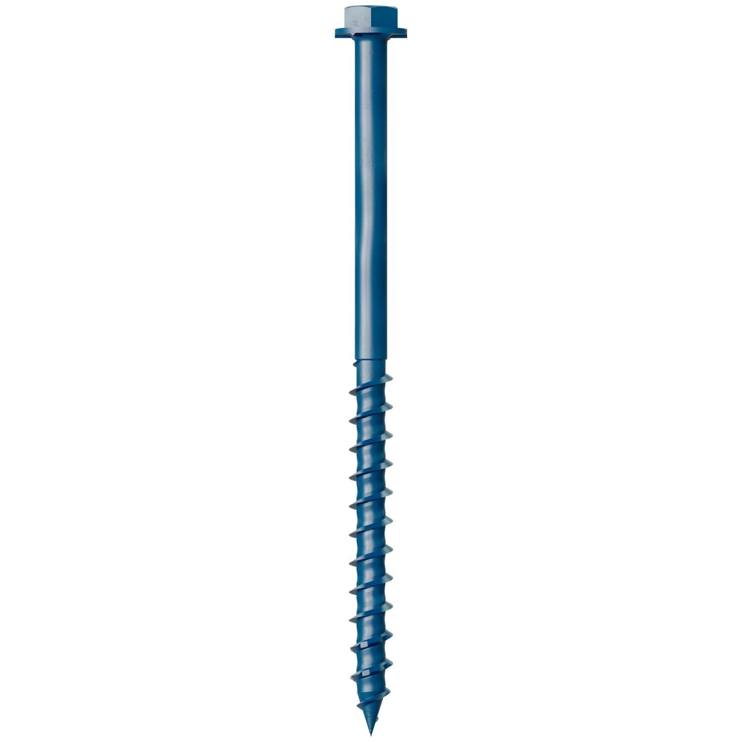 Simpson Strong-Tie TNT18314H Titen Turbo, 3/16-in. x 3-1/4-in. Hex-Head Concrete and Masonry Screw, Blue, 100-Pack