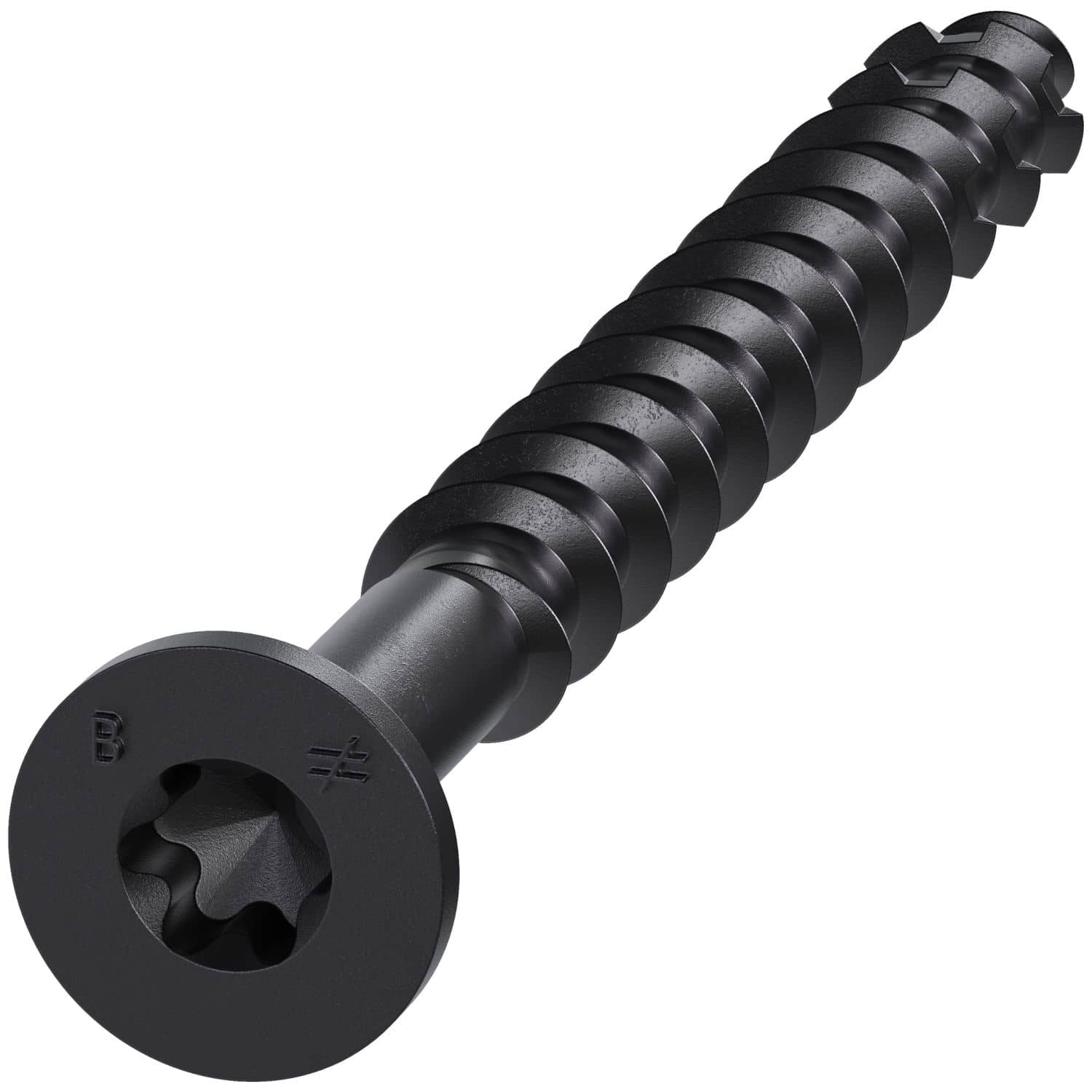 Simpson Strong-Tie TNTBL18214TF Titen Turbo, 3/16-in. x 2-1/4-in. 6-Lobe Flat-Head Concrete and Masonry Screw, Black, 100-Pack