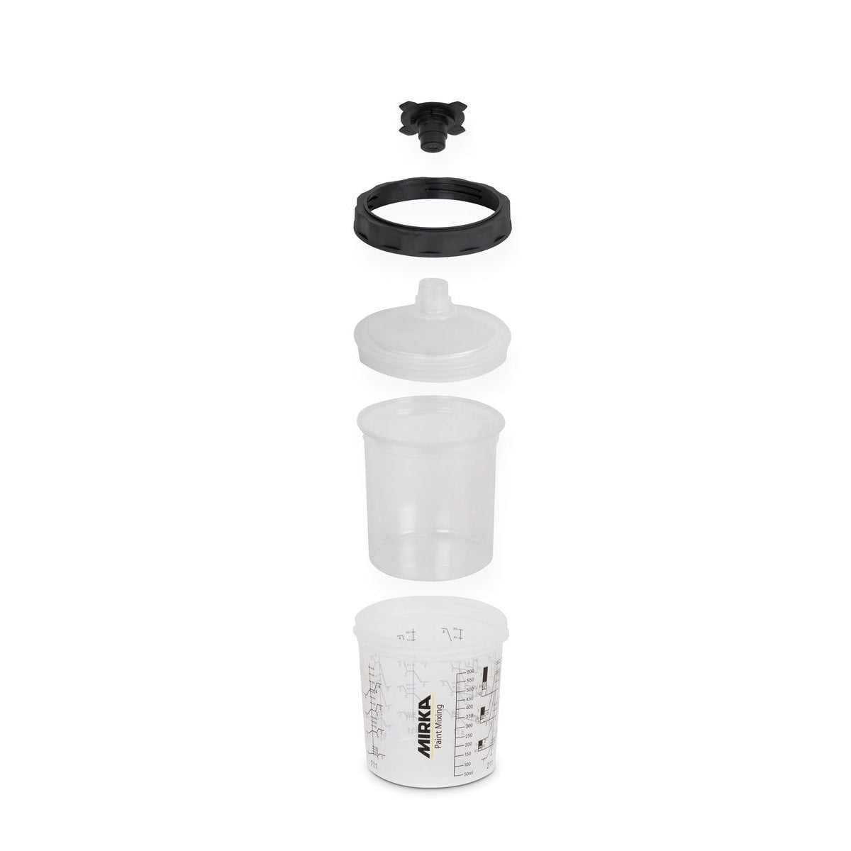 Mirka 400ml Paint Cup System with 125μm Filter Lid for Spray Gun Mixing and Painting (9190170400)