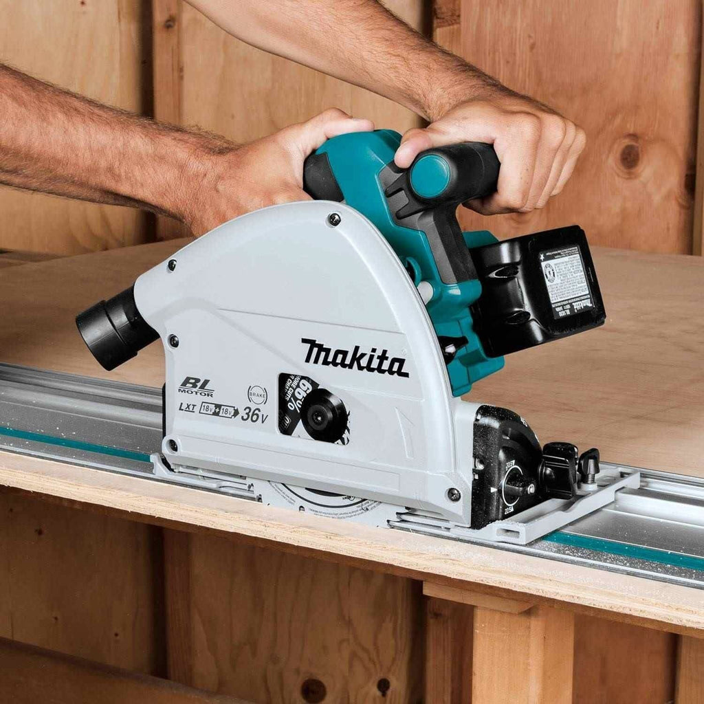 Makita XPS01PTJ Cordless Brushless 36V LXT 6-1/2-Inch Track Saw 5.0Ah Kit