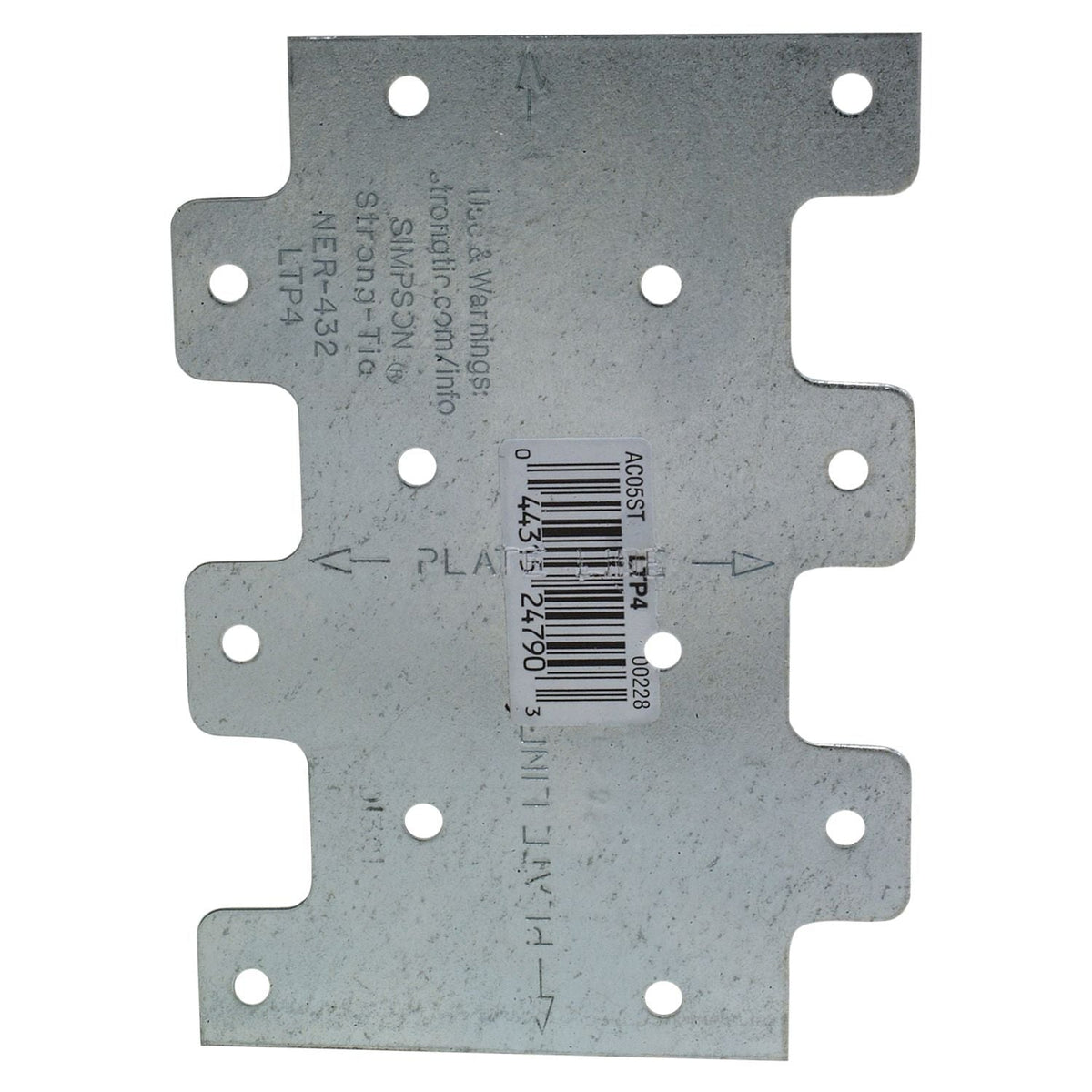 Simpson Strong-Tie LTP4 LTP 3-in. x 4-1/4-in. Galvanized Lateral Tie Plate