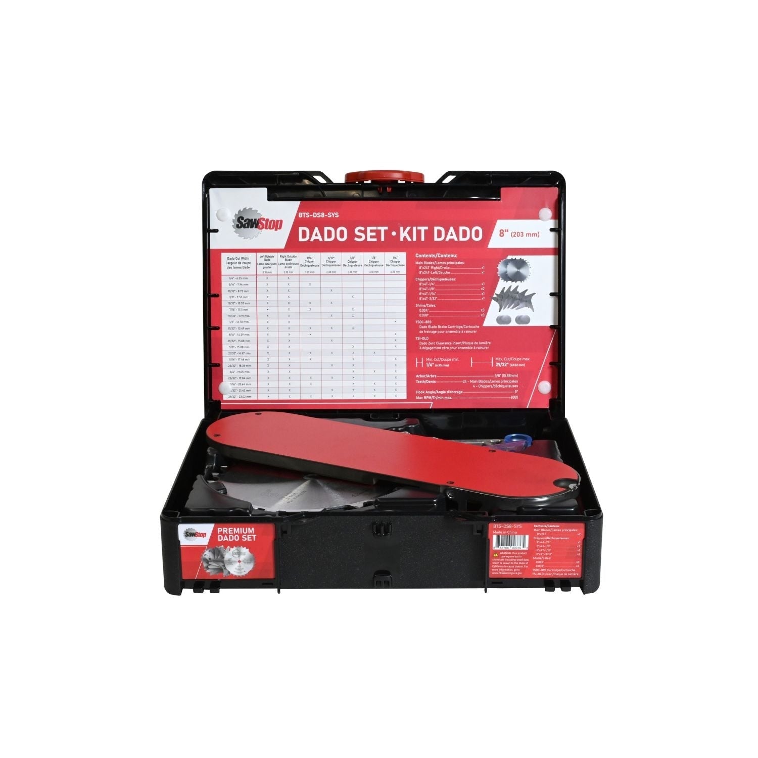 Sawstop BTS-DS8-SYS Premium 8-in. Dado Set with Systainer