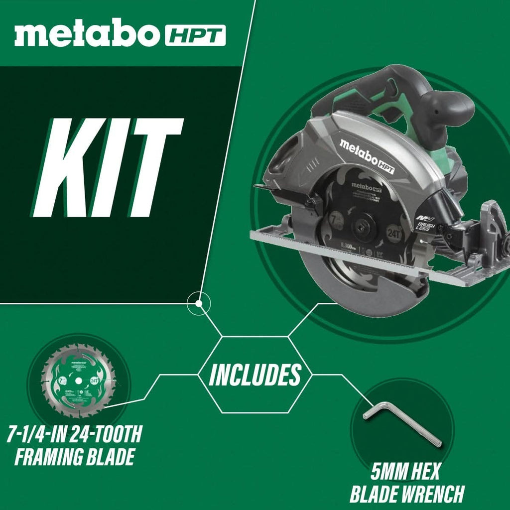 Metabo HPT C3607DAQ4M 36V MultiVolt Brushless 7-1/4-in Circular Saw, Tool Only