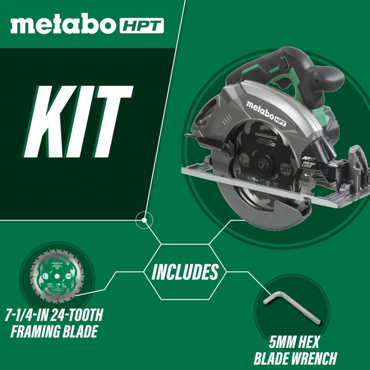 Metabo HPT C3607DAQ4M 36V MultiVolt Brushless 7-1/4-in Circular Saw, Tool Only