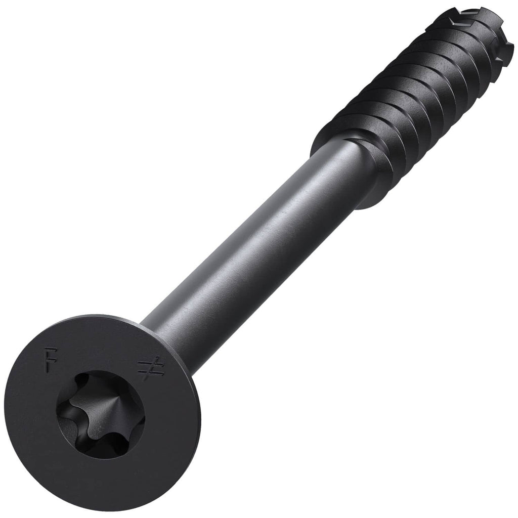 Simpson Strong-Tie TNTBL25400TF Titen Turbo, 1/4-in. x 4-in. 6-Lobe Flat-Head Concrete and Masonry Screw, Black, 100-Pack