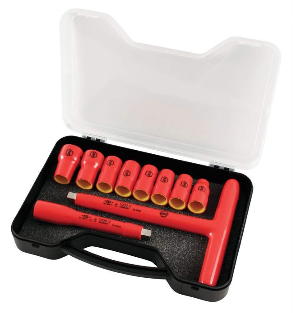 Wiha 31595 Insulated 3/8" Drive T-Handle and Metric Sockets 10 Piece Set