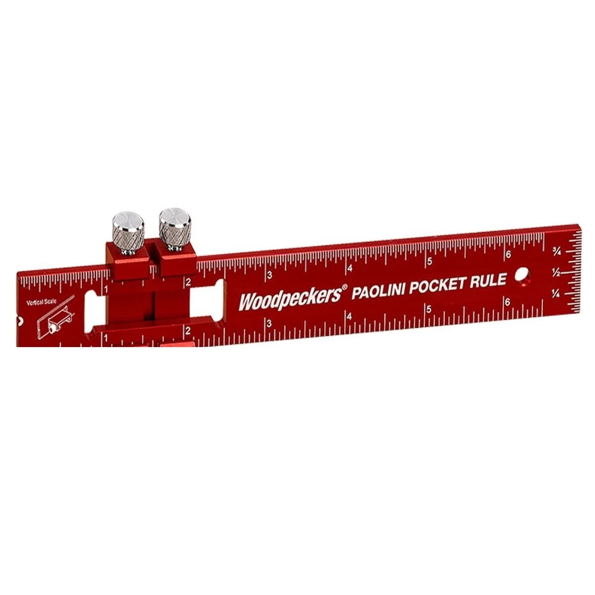 Woodpeckers PPR-6150-19 Paolini Pocket Rule, 6"/150mm Aluminum