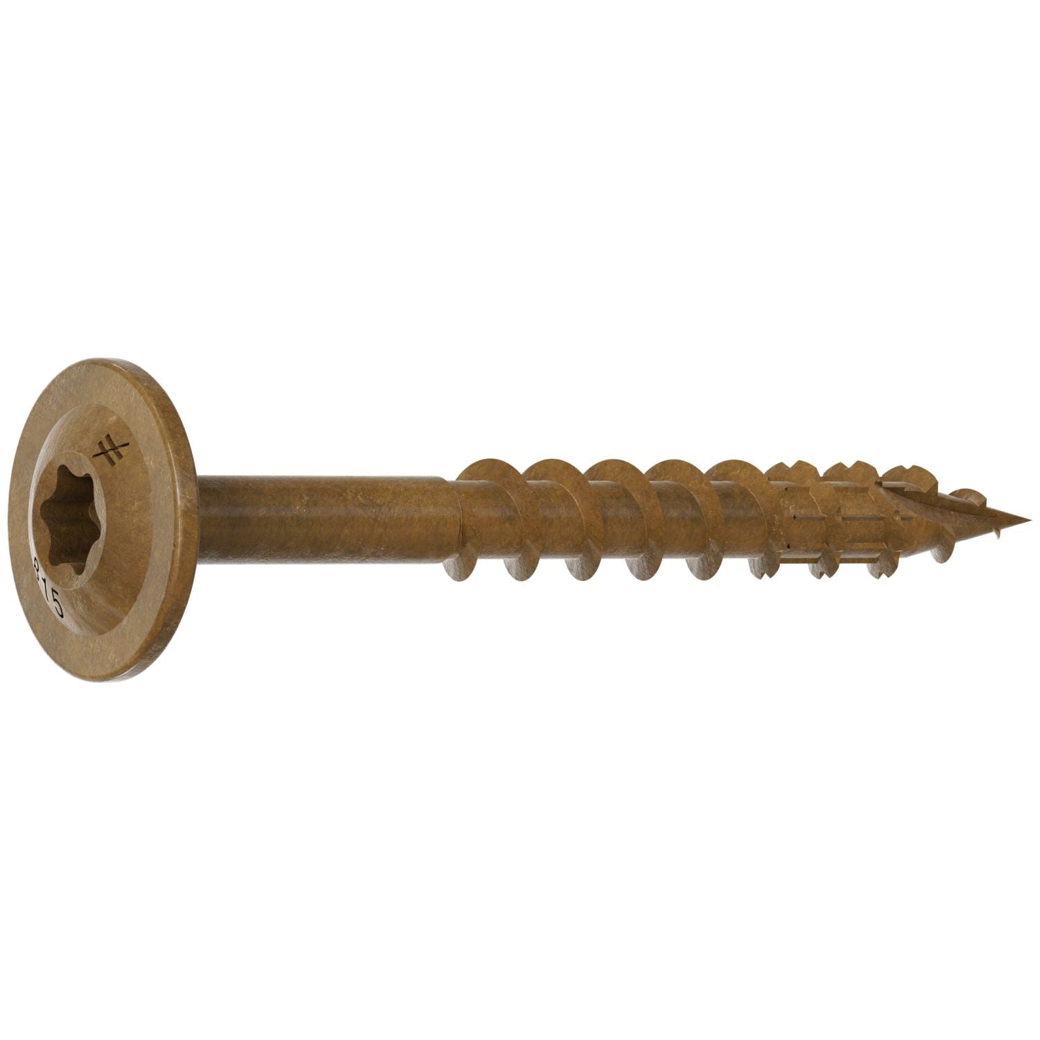 Simpson Strong-Tie CBT08112R100 Wafer-Head Construction Screw, #8 x 1-1/2-in. T20, Quik Guard, Tan, 100-Pack