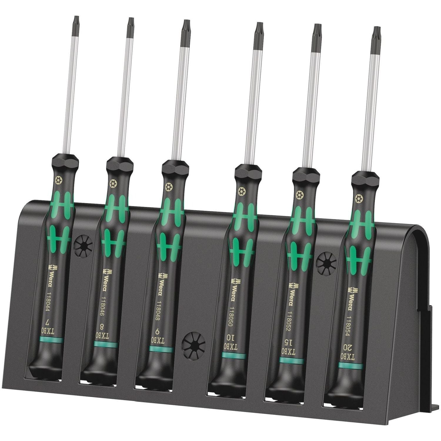 Wera 2067/6 Torx Bo Screwdriver Set And Rack For Electronic Applications, 6-Pieces