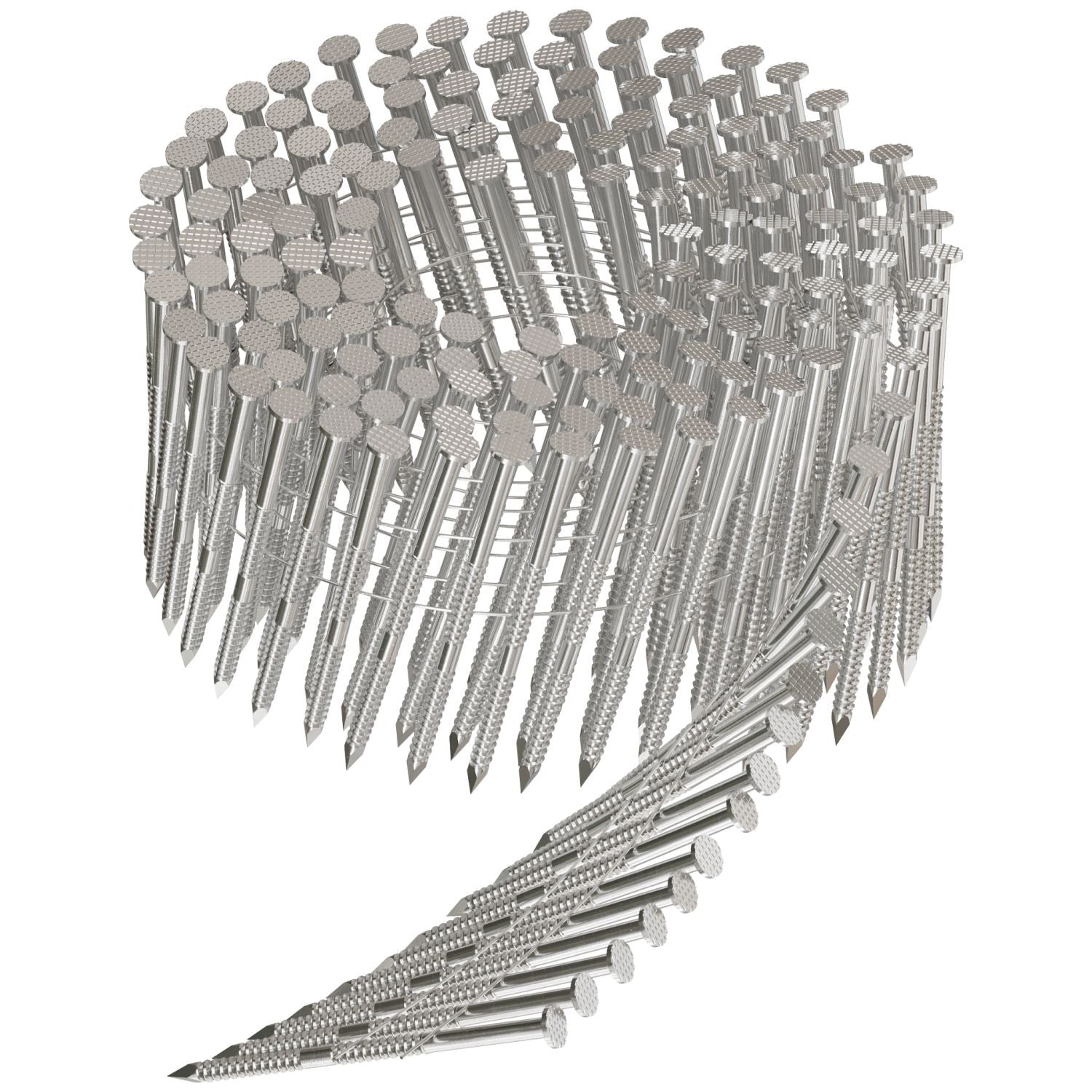 Simpson Strong-Tie S12A237PNB 15° Wire Coil, Full Round Head, Ring-Shank Decking/Framing Nail, 2-3/8-in. x .113-in. Type 304, 3600-Pack