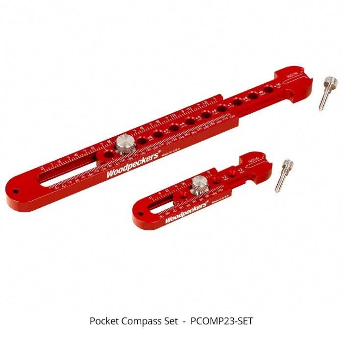 Woodpeckers PCOMPXL24 Pocket Compass, 2" - 21" Range