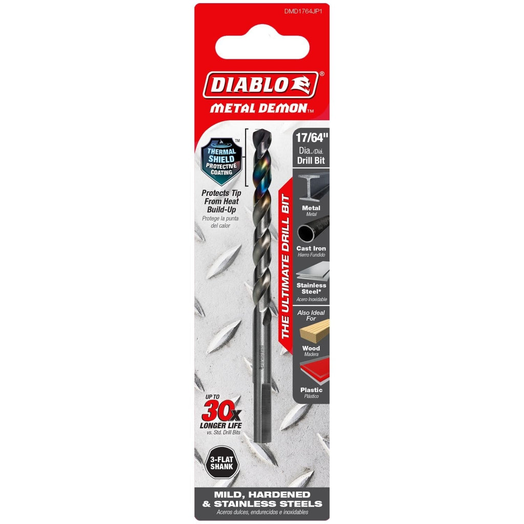 Diablo DMD1764JP1 17/64-in. Metal Demon Drill Bit for Mild, Hardened and Stainless Steels