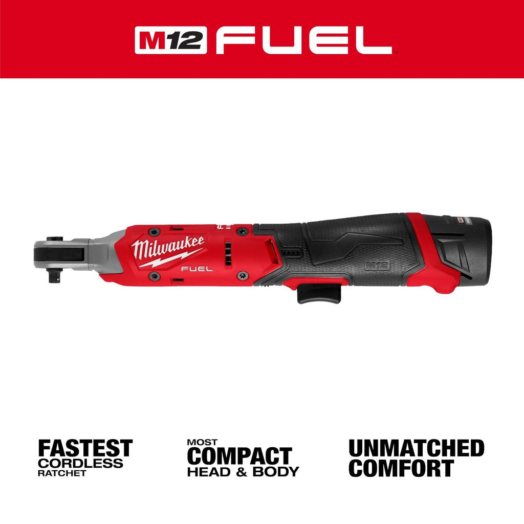 Milwaukee 3052-21 M12 FUEL Brushless 1/4-in. Ratchet 2.5Ah Kit