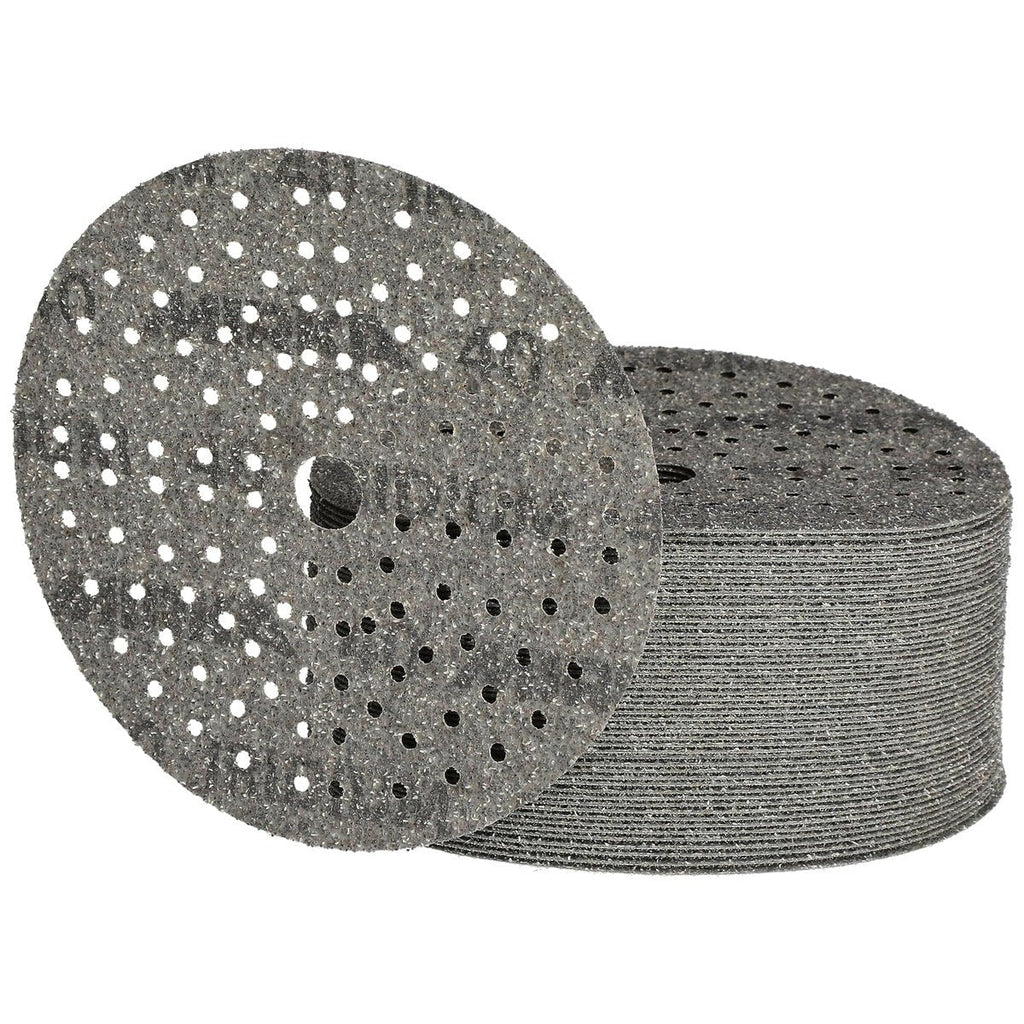 Mirka Iridium 6-in. 40 Grit Hook and Loop Sanding Discs, 50-Pack Multihole for Paint, Wood and Metal Sanding (24-6MH-040)