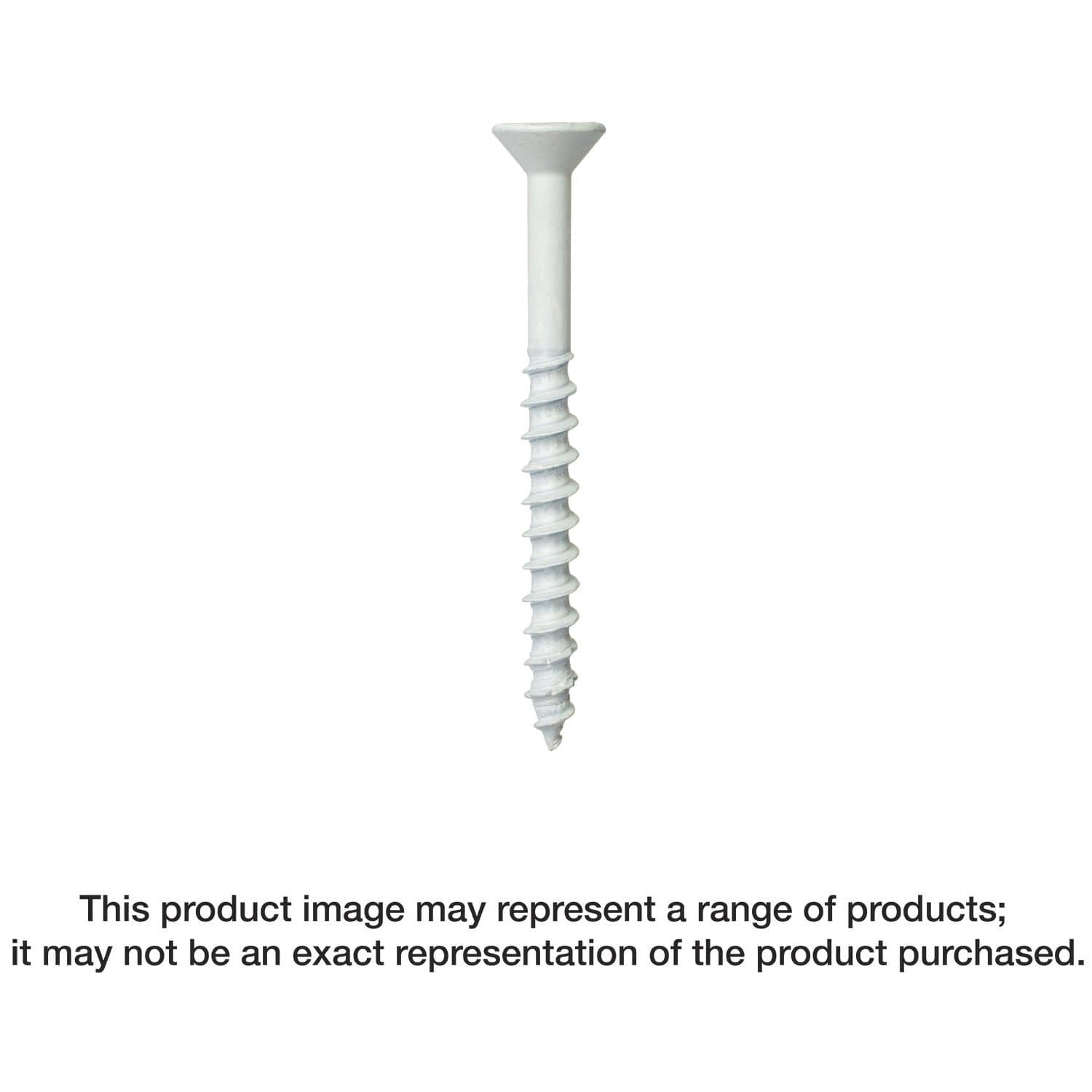 Simpson Strong-Tie TNTW25314TFC75 Titen Turbo, 1/4-in. x 3-1/4-in. 6-Lobe Flat-Head Concrete and Masonry Screw, White, 75-Pack
