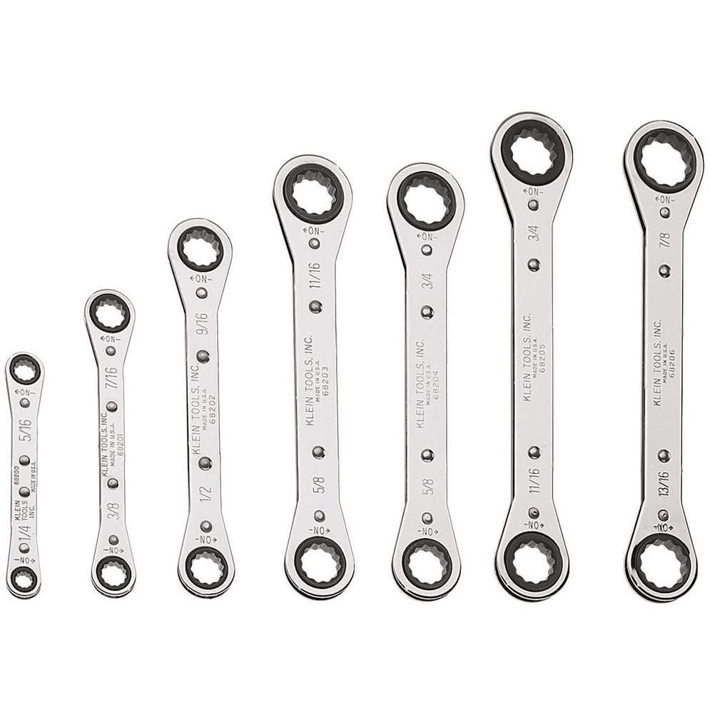 Klein 68222 7-Piece Ratcheting Box Wrench Set