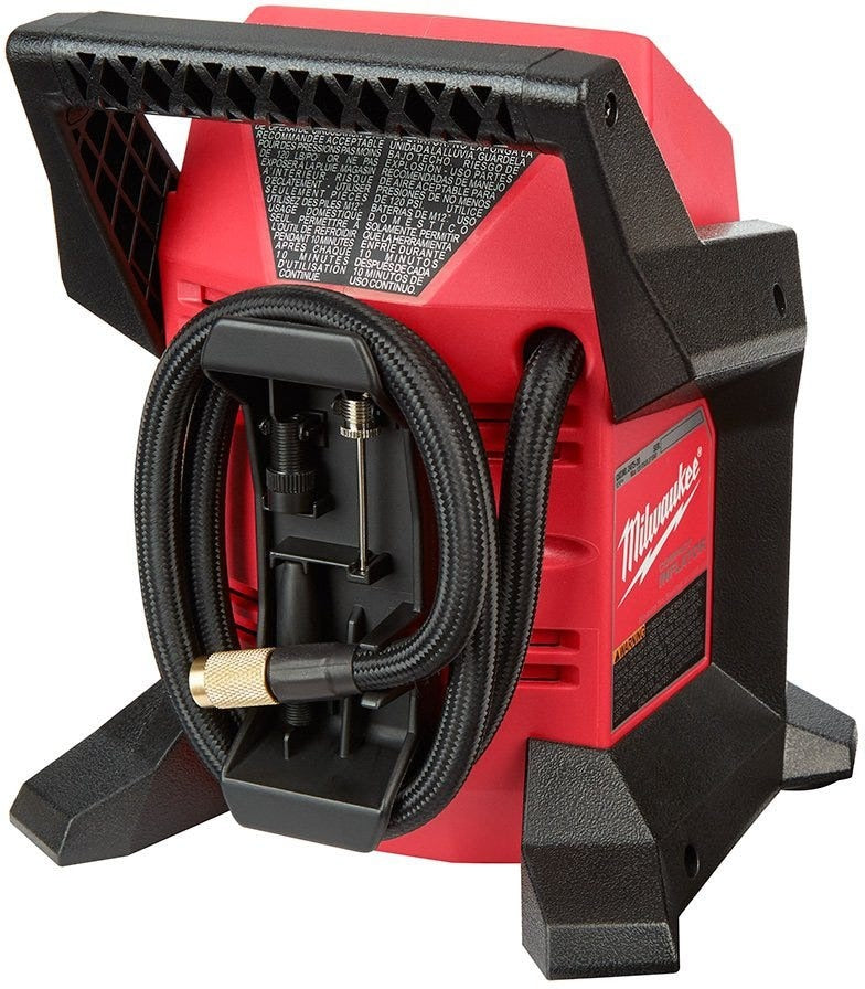 Milwaukee 2475-20 M12 Cordless Compact Tire Inflator w/ M12 REDLITHIUM HIGH OUTPUT XC5.0Ah Battery Pack