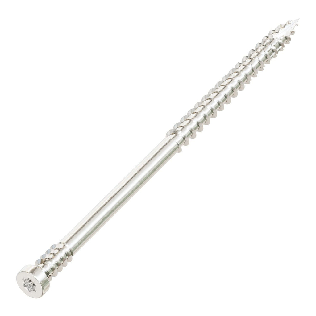 Simpson Strong-Tie FT07300T100 Finish Trim Screw, #7 x 3-in. T10, Trim-Head, Type 316, 100-Pack