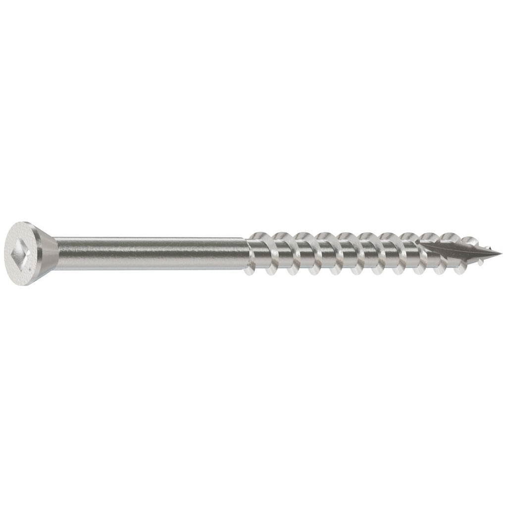 Simpson Strong-Tie T07225FB1 Trim-Head Screw, Square Drive, #7 x 2-1/4-in. #1 SQ, Type 316, 1-lb.