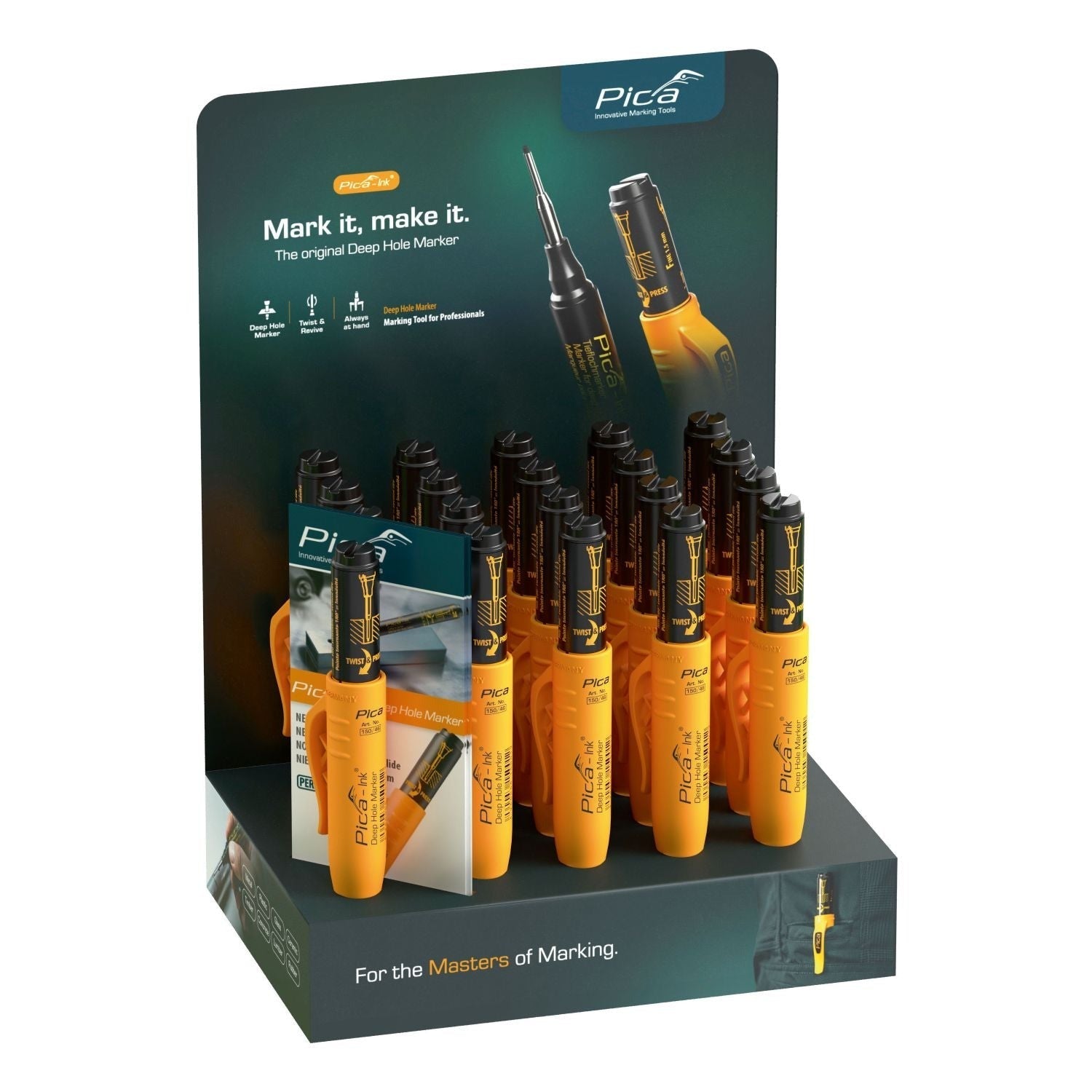Pica 150/20/S Depth Hole Marker 20-Piece Display