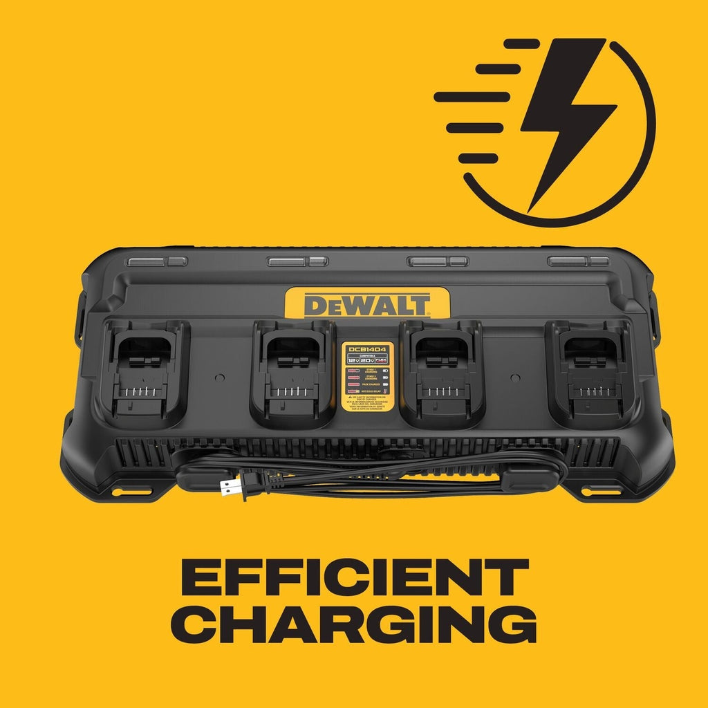 DeWALT DCB1404 4-Amp 4-Battery Simultaneous Multiport Battery Charger for 12V/20V/FlexVolt