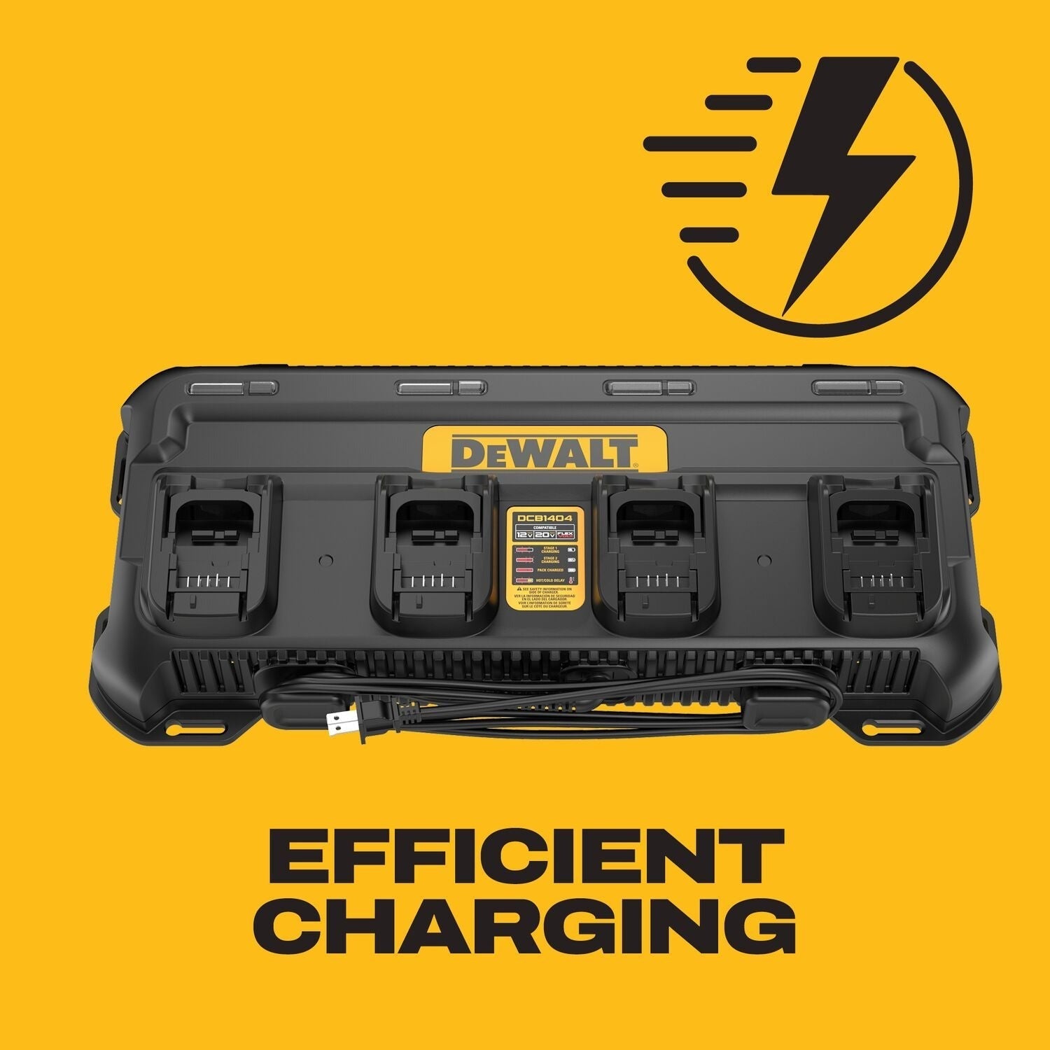 DeWALT DCB1404 4-Amp 4-Battery Simultaneous Multiport Battery Charger for 12V/20V/FlexVolt