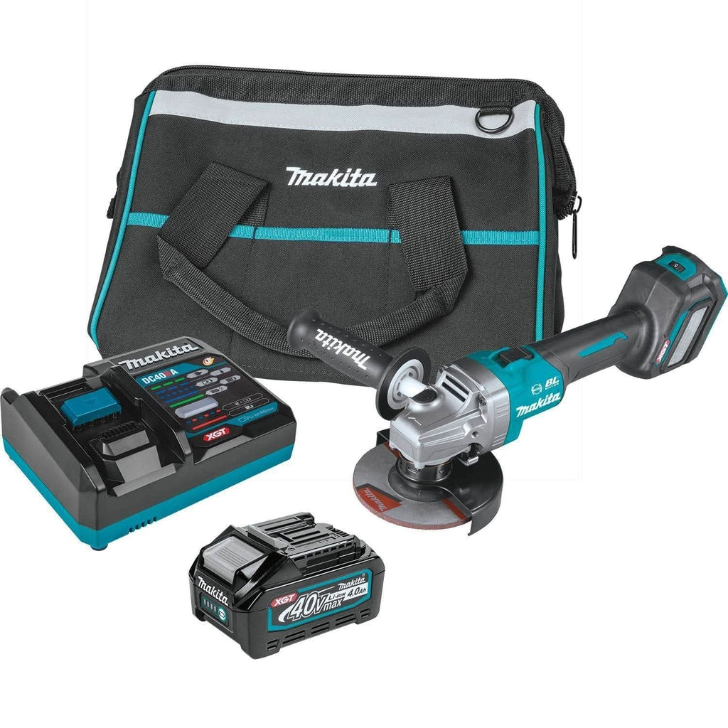 Makita GAG04M1 40V max XGT Brushless Cordless 4-1/2"Â / 5" Angle Grinder Kit, with Electric Brake, AWS Capable (4.0Ah)