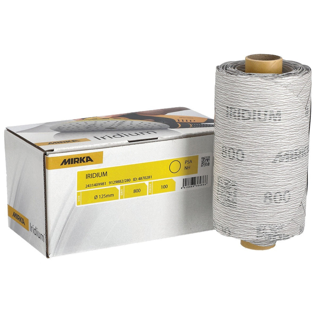 Mirka Iridium 5-in. 80 Grit PSA Sanding Disc Roll, 100-Pack (24-314-080)