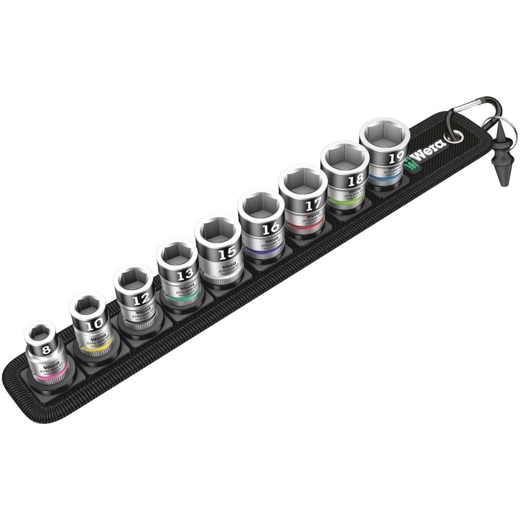 Wera Belt B 1 Zyklop Socket Set With Holding Function, 3/8-in. Drive, 10-Pieces