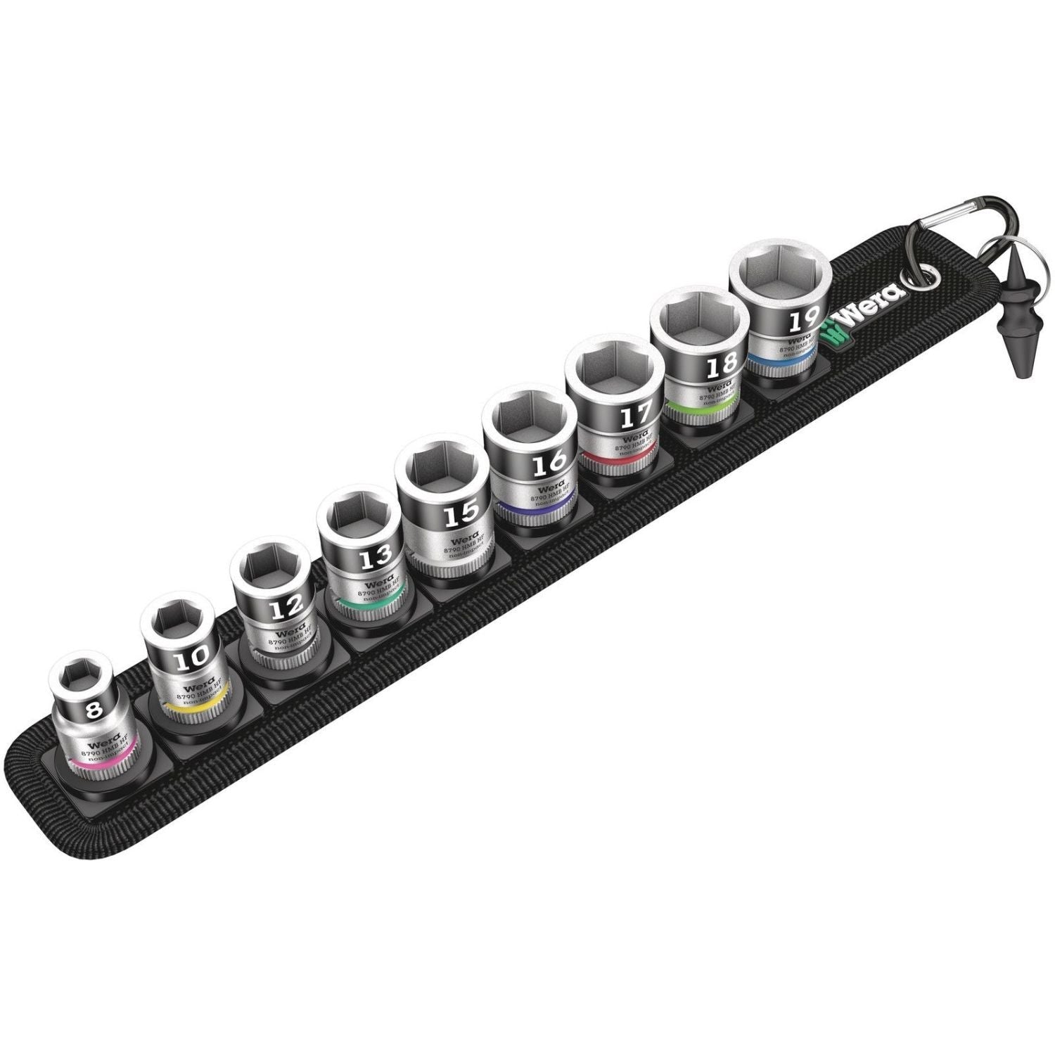 Wera Belt B 1 Zyklop Socket Set With Holding Function, 3/8-in. Drive, 10-Pieces