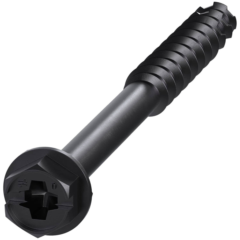 Simpson Strong-Tie TNTBL25314H Titen Turbo, 1/4-in. x 3-1/4-in. Hex-Head Concrete and Masonry Screw, Black, 100-Pack