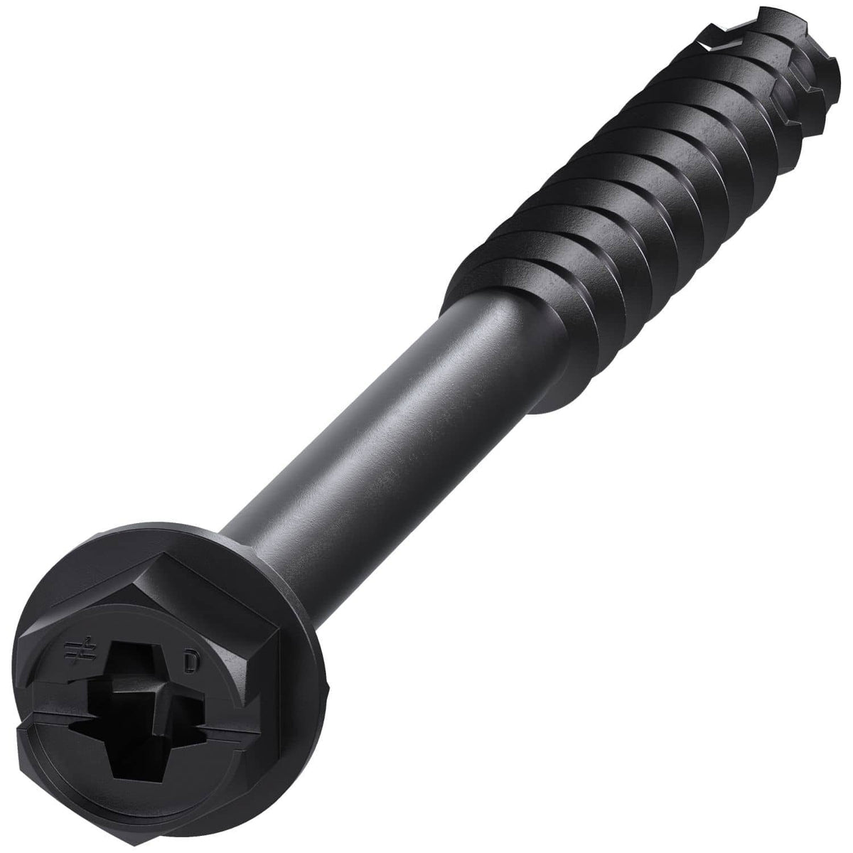 Simpson Strong-Tie TNTBL25314H Titen Turbo, 1/4-in. x 3-1/4-in. Hex-Head Concrete and Masonry Screw, Black, 100-Pack