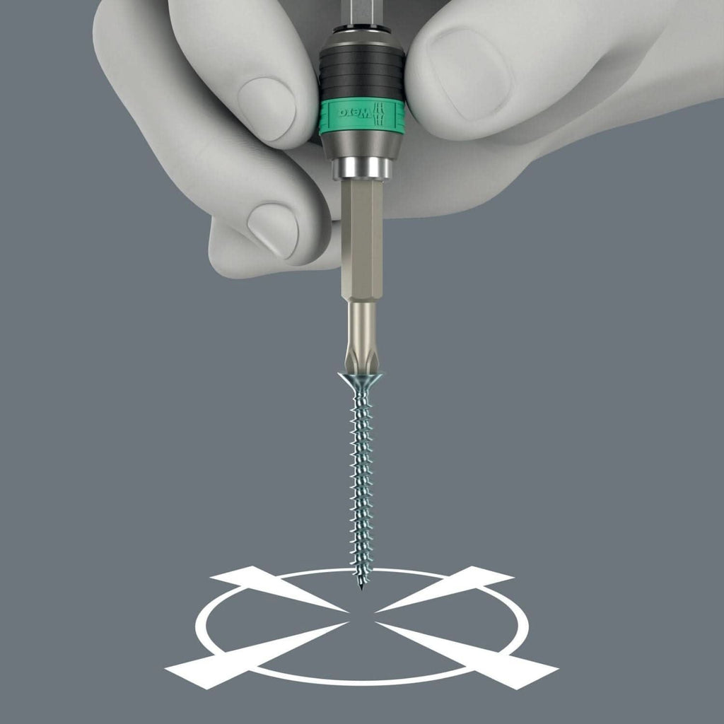 Wera 813 R Bitholding Screwdriver With Rapidaptor Quick-Release Chuck, 1/4-in.x90-mm.